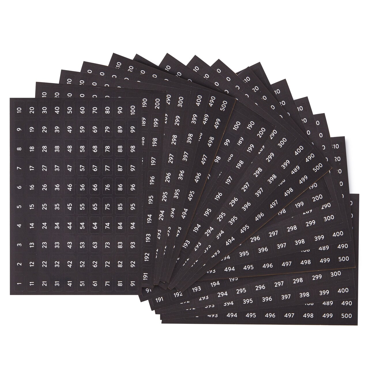 Stockroom Plus Rectangular Number Stickers - 4000 ct Tiny Label Dots & Planner Stickers - 1-500 Number Labels for Food & Inventory - Bulk Sequential Adhesive Dots - 0.35x0.2 in, Black & White